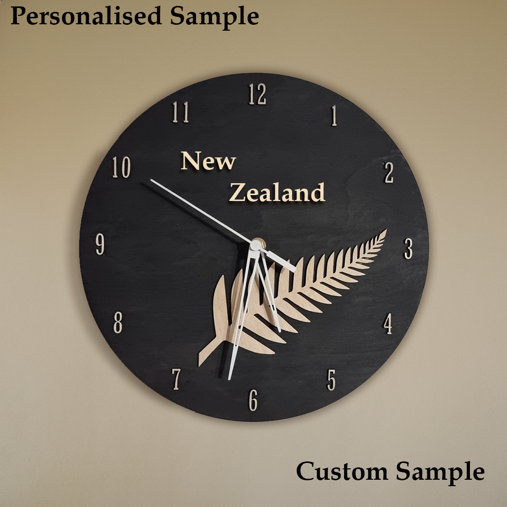 Fern Clock,  All Blacks Clock, Rugby Clock