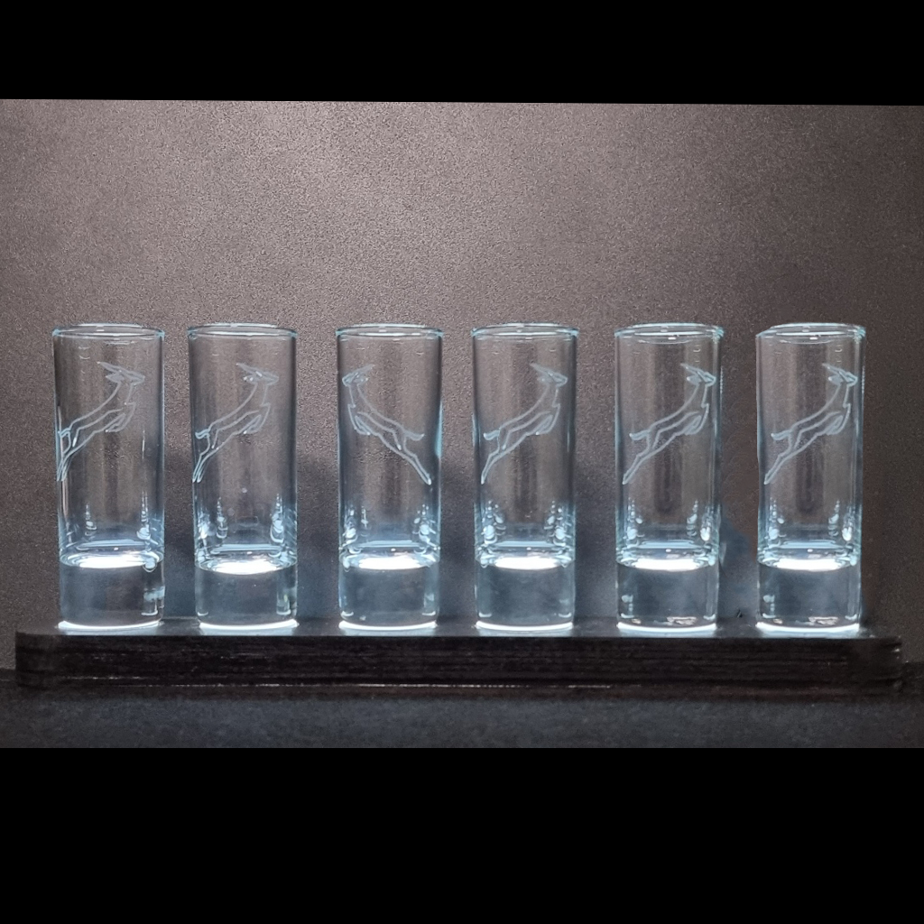 Springbokkies Shot glasses, Springboks Shot glasses, Rugby Shot glasses